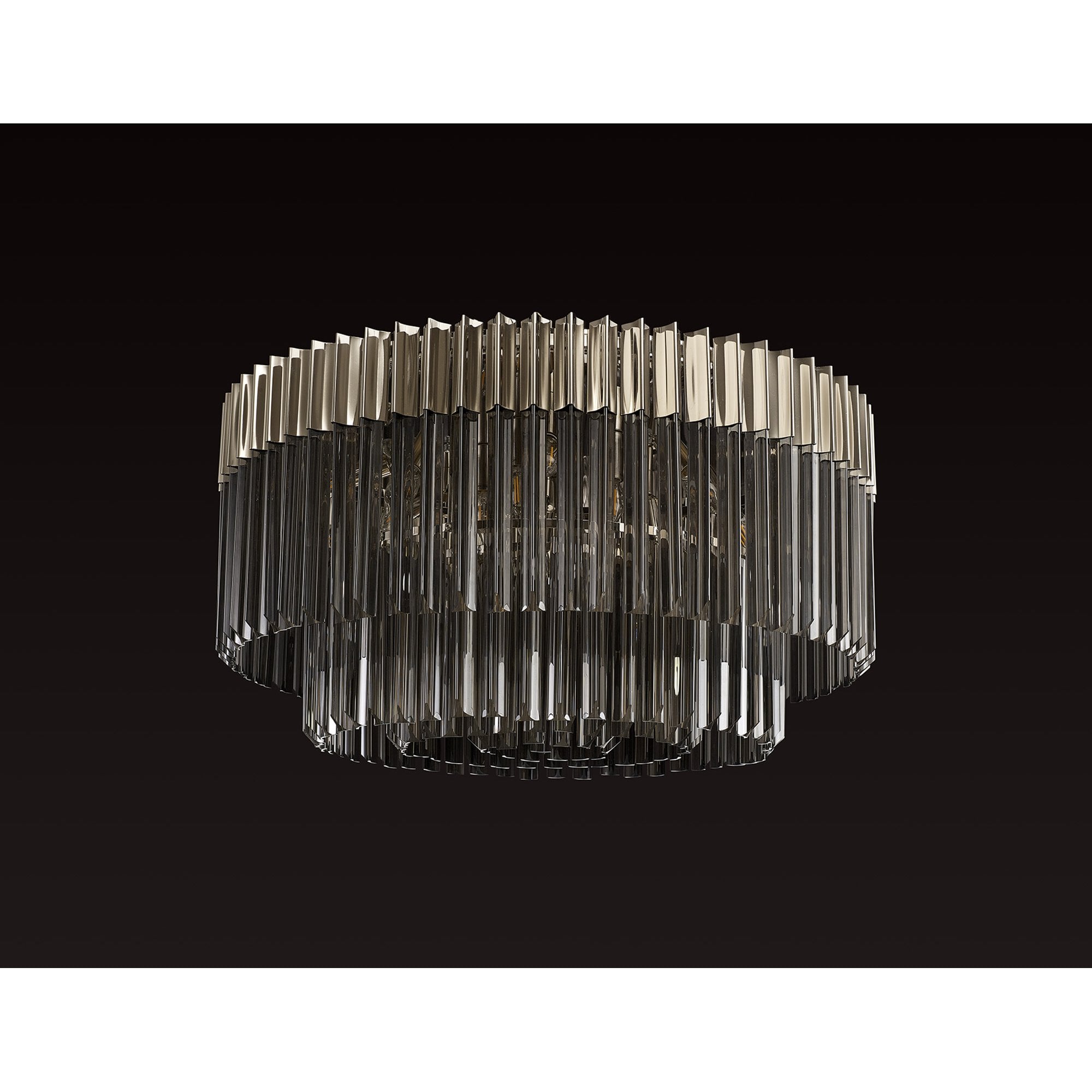 NL84529 Vienna 12 Light Ceiling Light Polished Nickel Smoked