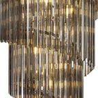 NL84539 Vienna 23 Light Round 5 Tier Pendant Polished Nickel Smoked