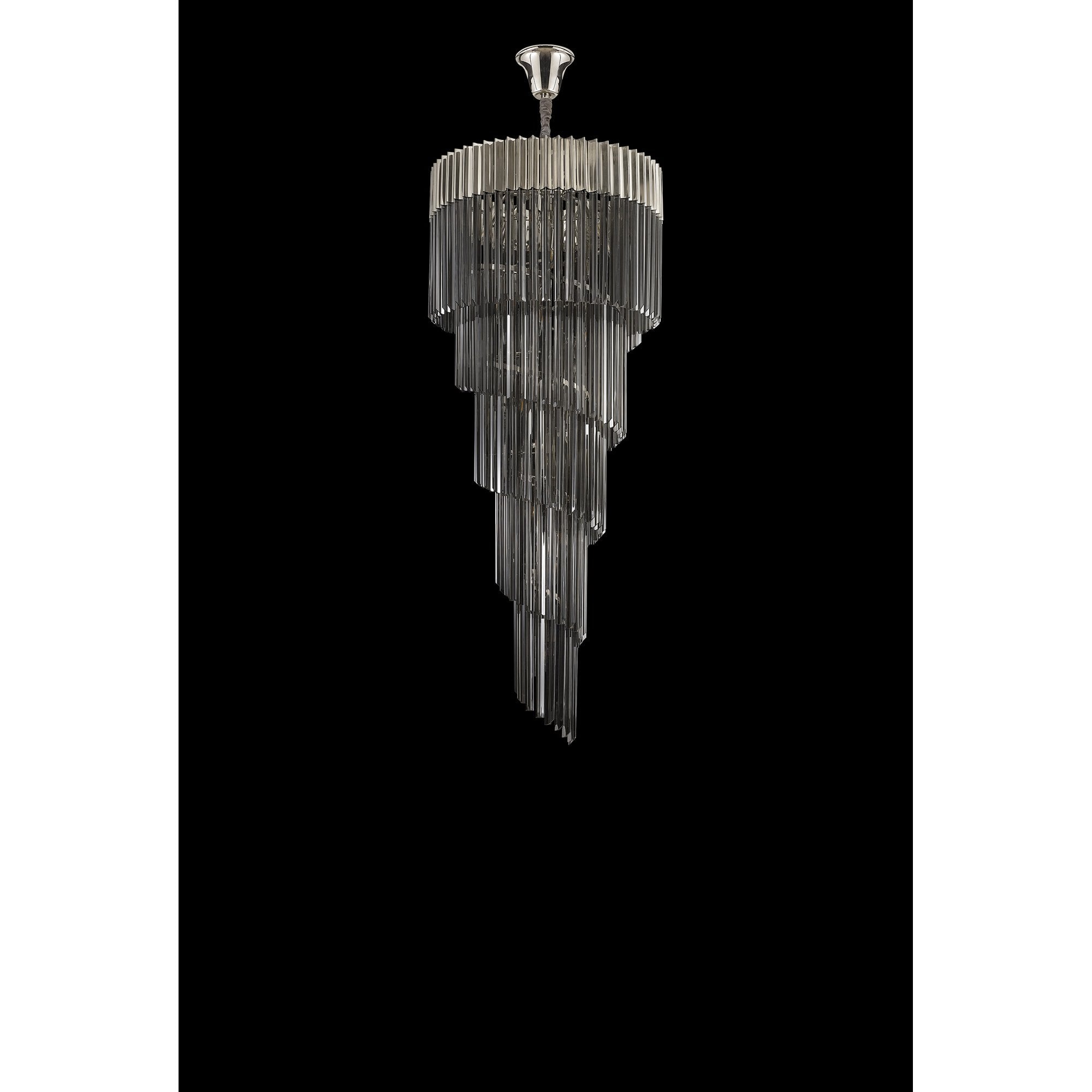 NL84539 Vienna 23 Light Round 5 Tier Pendant Polished Nickel Smoked