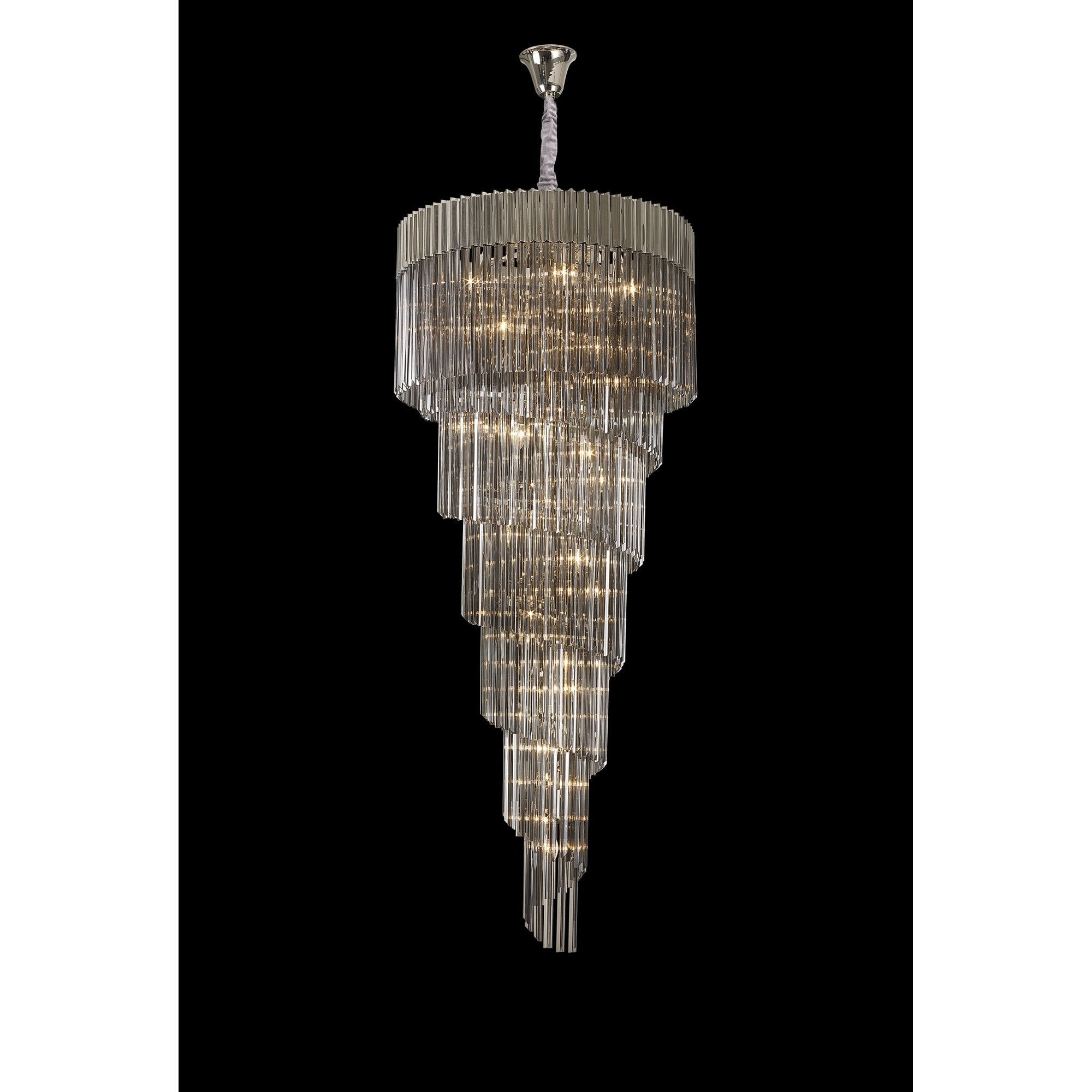 NL84549 Vienna 31 Light Round 7 Tier Pendant Polished Nickel Smoked