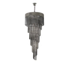 NL84549 Vienna 31 Light Round 7 Tier Pendant Polished Nickel Smoked