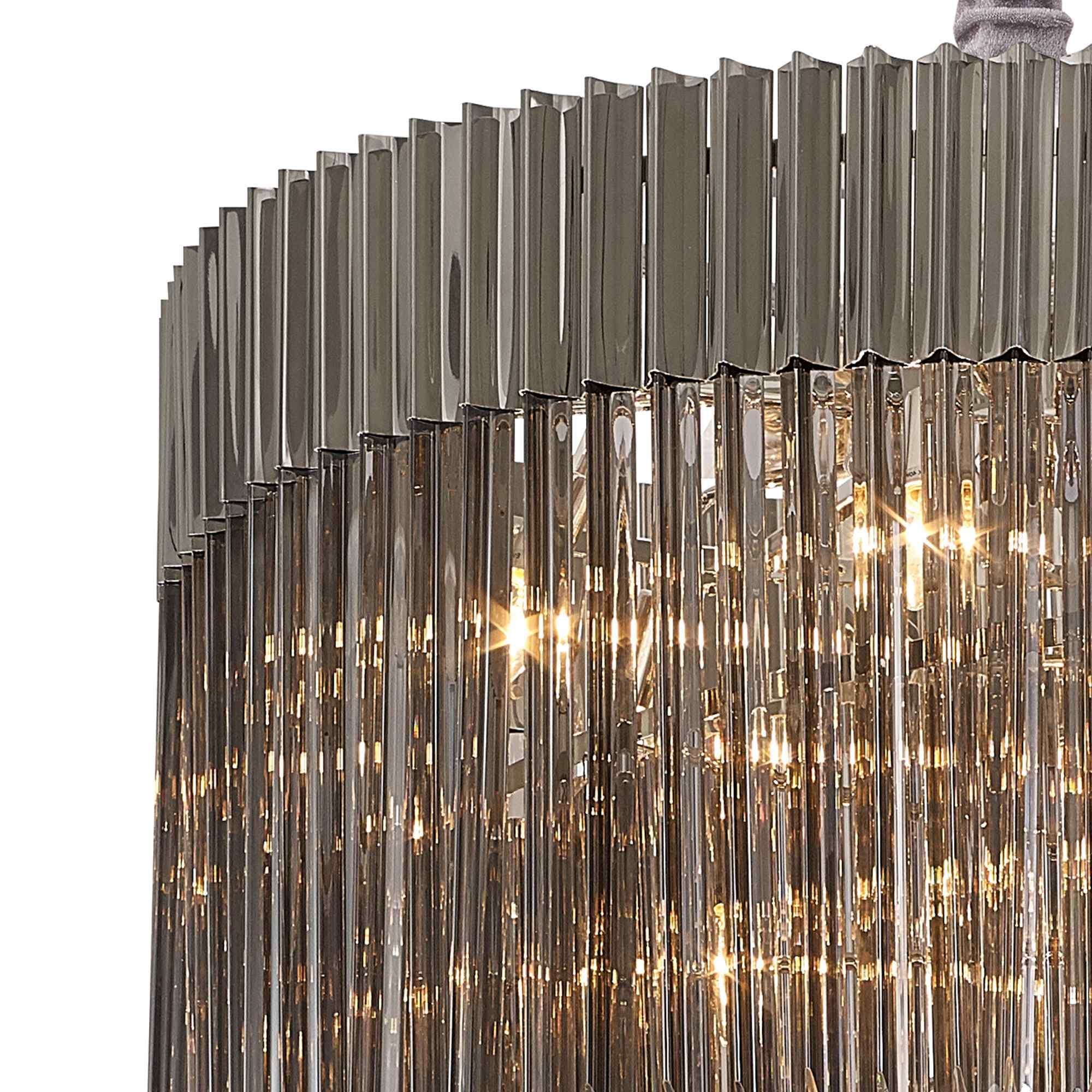NL84549 Vienna 31 Light Round 7 Tier Pendant Polished Nickel Smoked