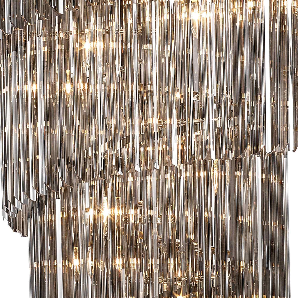 NL84549 Vienna 31 Light Round 7 Tier Pendant Polished Nickel Smoked