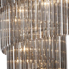 NL84549 Vienna 31 Light Round 7 Tier Pendant Polished Nickel Smoked