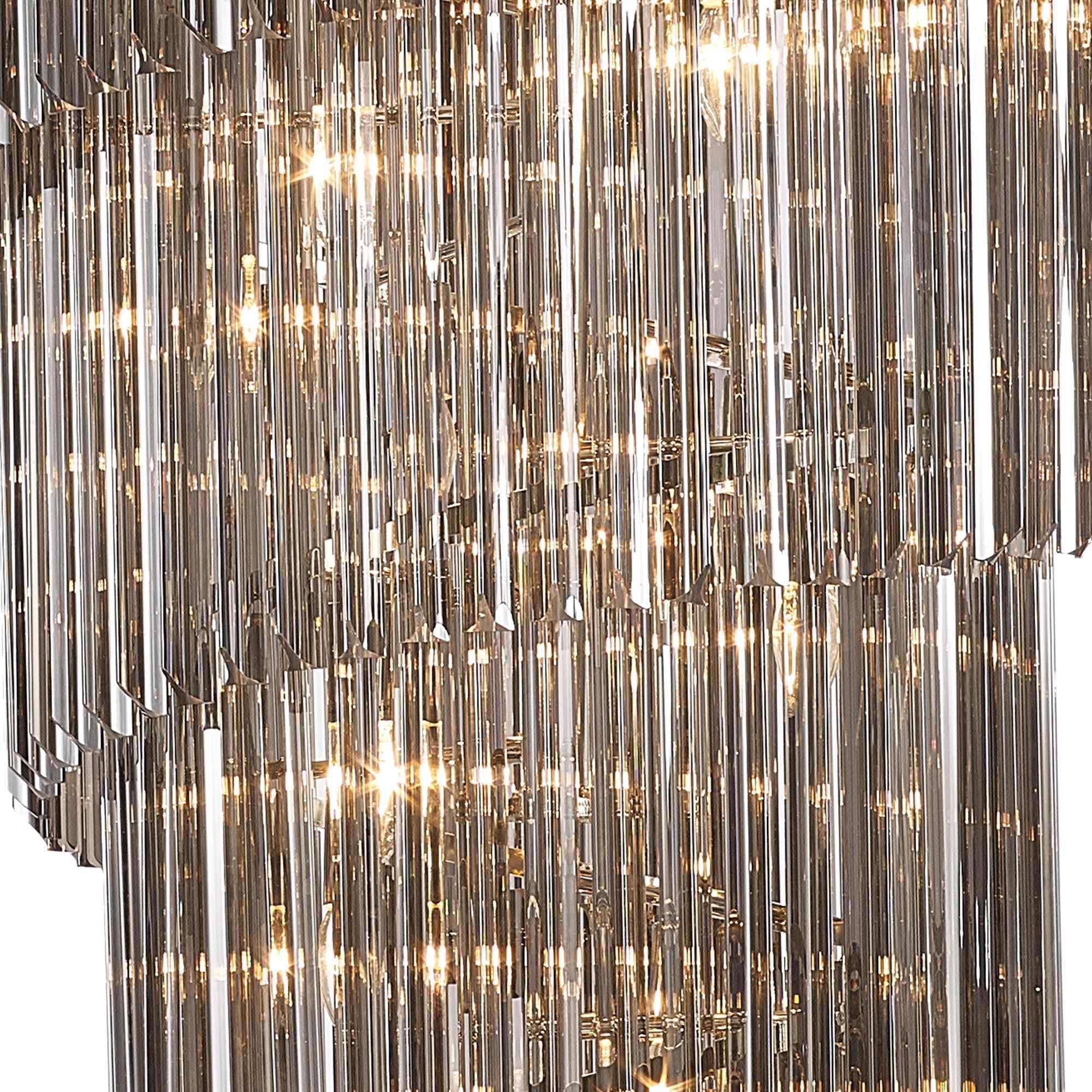 NL84549 Vienna 31 Light Round 7 Tier Pendant Polished Nickel Smoked