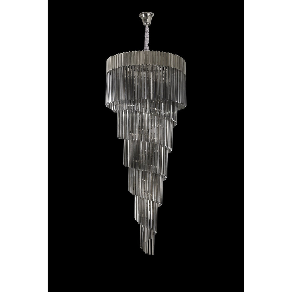 NL84549 Vienna 31 Light Round 7 Tier Pendant Polished Nickel Smoked