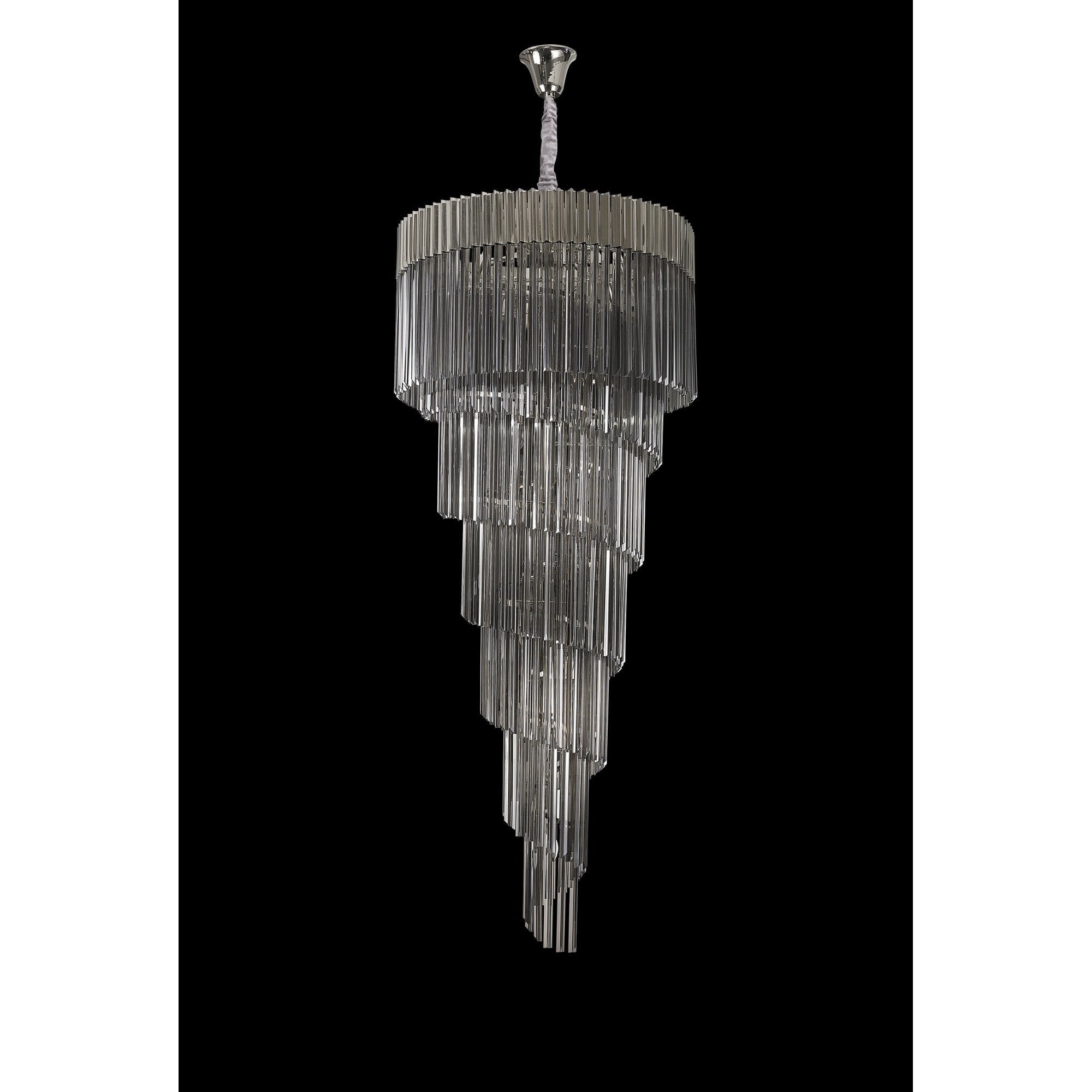 NL84549 Vienna 31 Light Round 7 Tier Pendant Polished Nickel Smoked