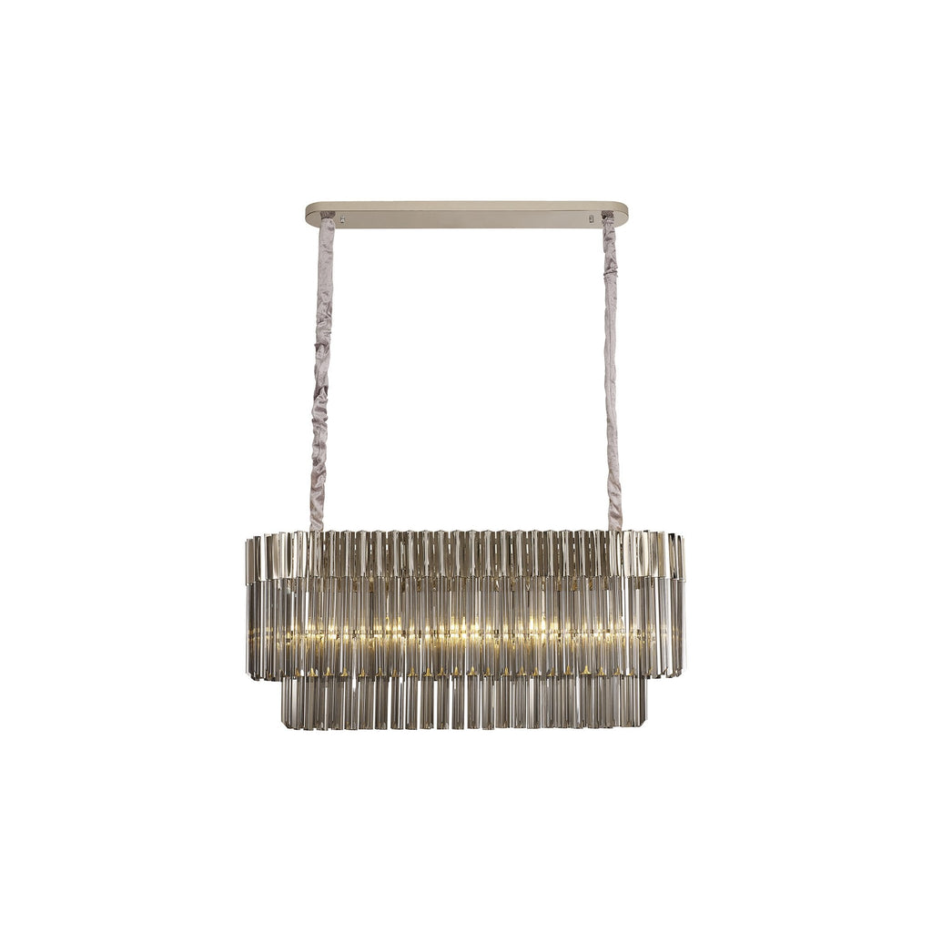 NL84559 Vienna 5 Light Rectangle Pendant Polished Nickel Smoked