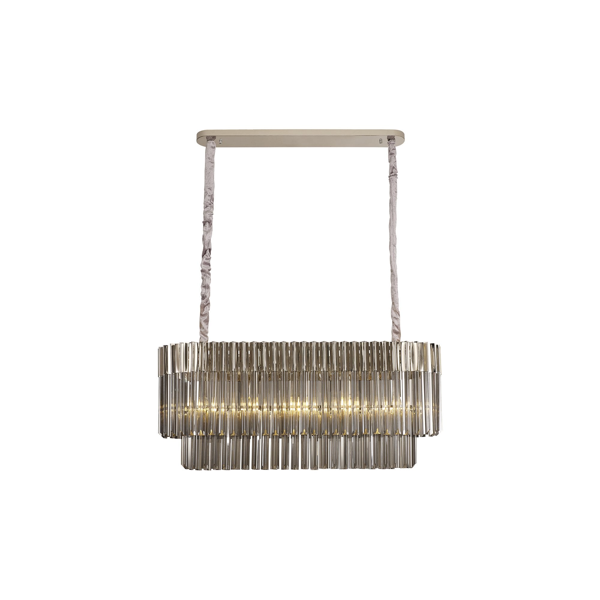 NL84559 Vienna 5 Light Rectangle Pendant Polished Nickel Smoked