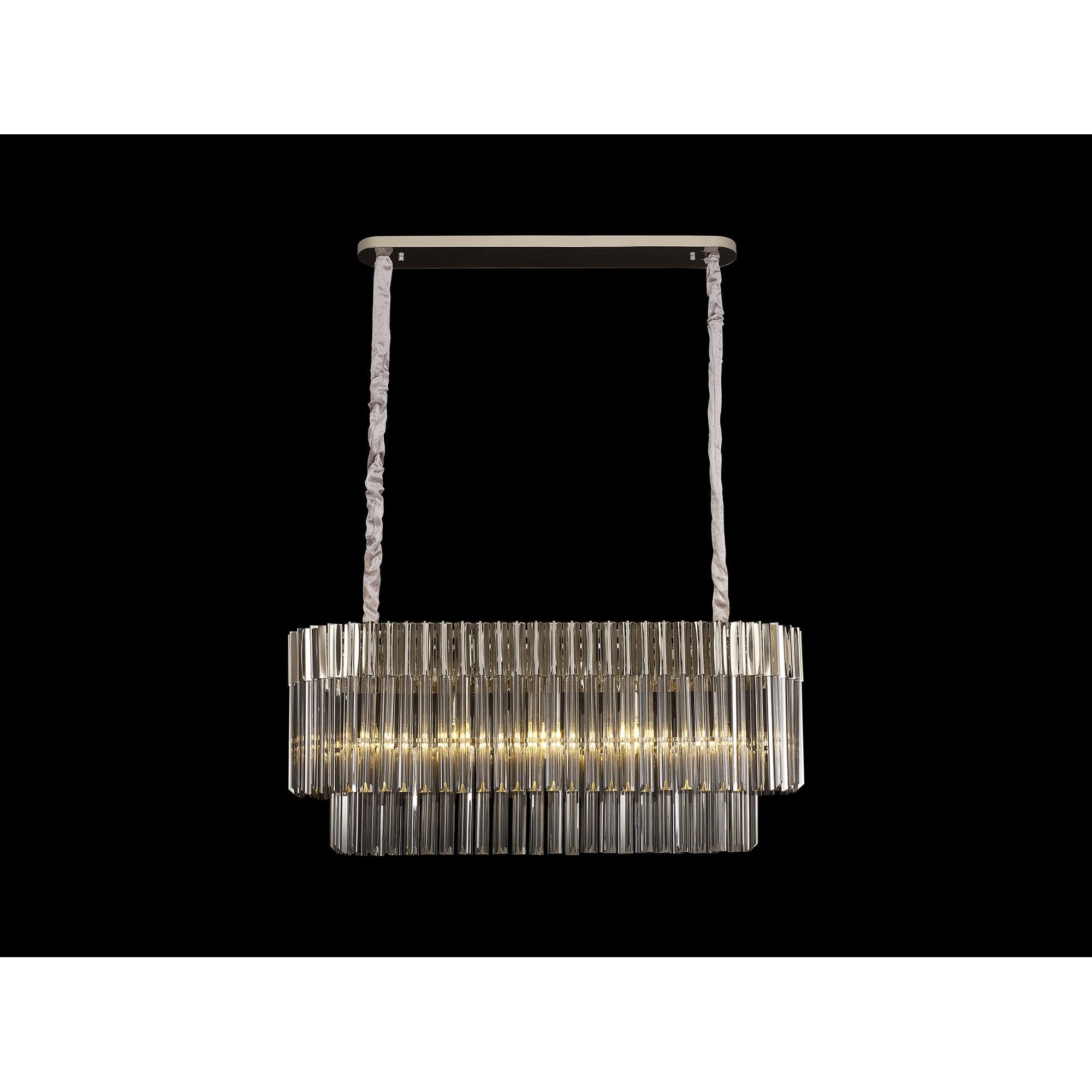 NL84559 Vienna 5 Light Rectangle Pendant Polished Nickel Smoked