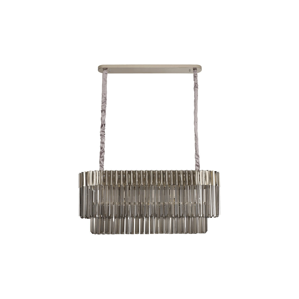NL84559 Vienna 5 Light Rectangle Pendant Polished Nickel Smoked