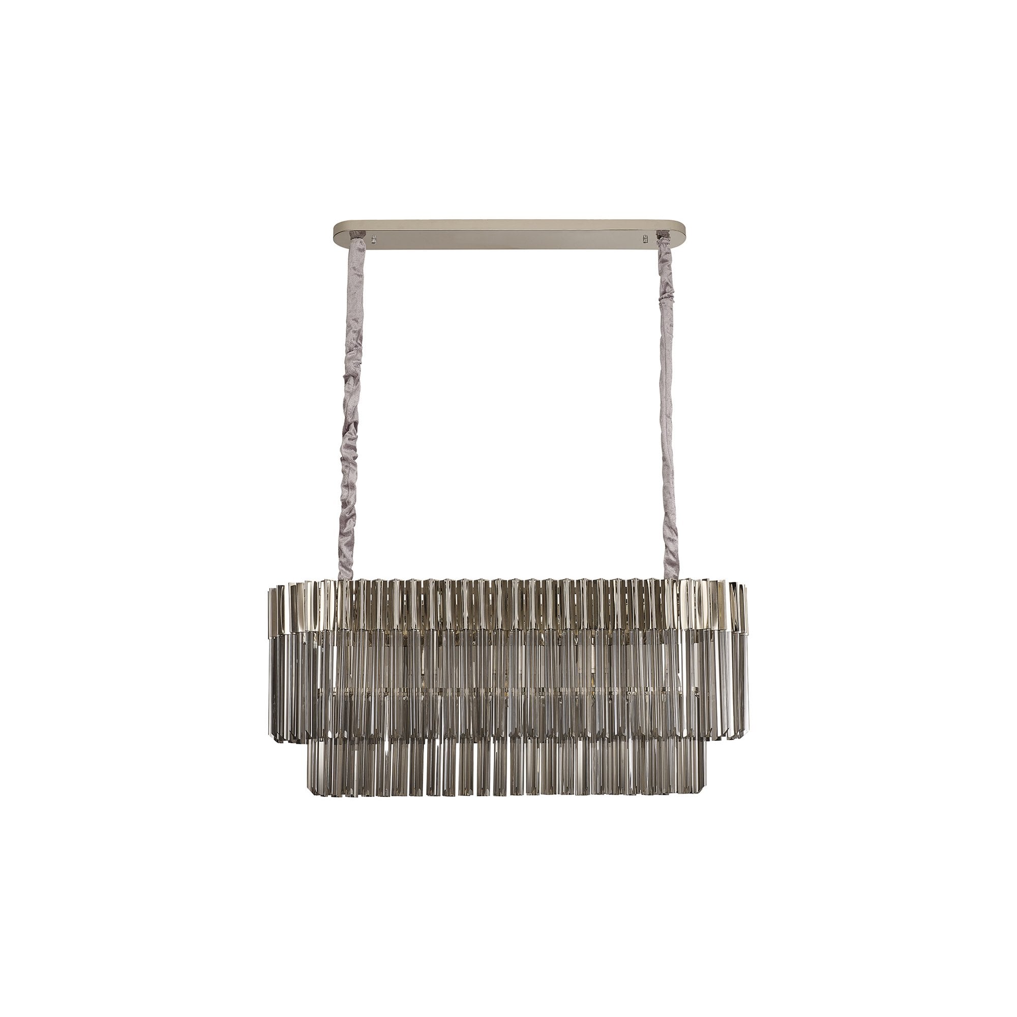 NL84559 Vienna 5 Light Rectangle Pendant Polished Nickel Smoked