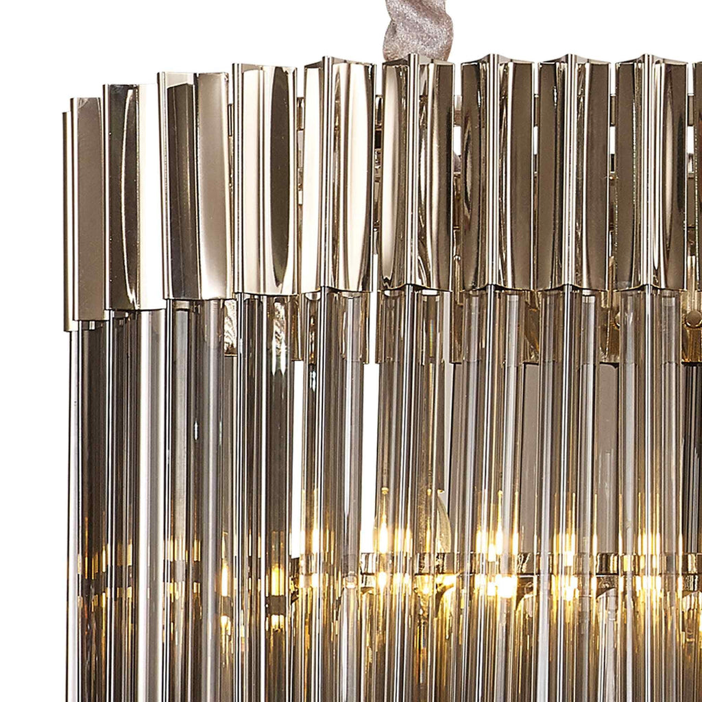 NL84559 Vienna 5 Light Rectangle Pendant Polished Nickel Smoked