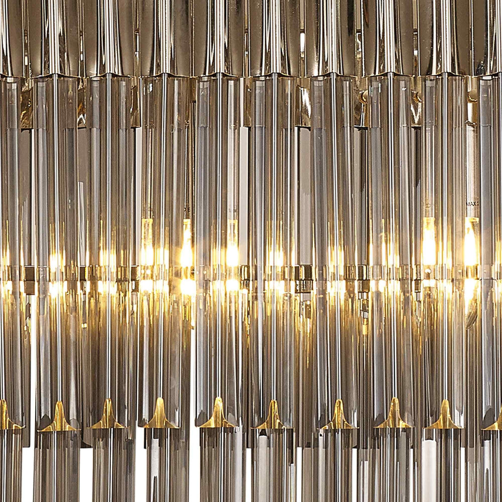 NL84559 Vienna 5 Light Rectangle Pendant Polished Nickel Smoked