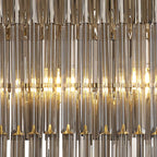 NL84559 Vienna 5 Light Rectangle Pendant Polished Nickel Smoked