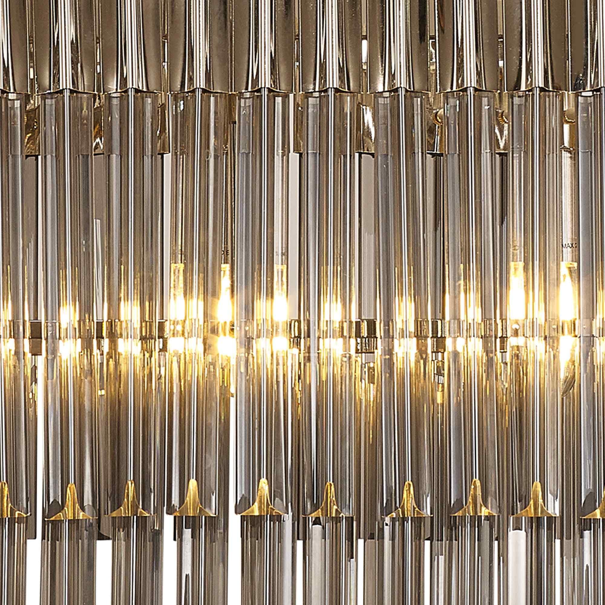 NL84559 Vienna 5 Light Rectangle Pendant Polished Nickel Smoked