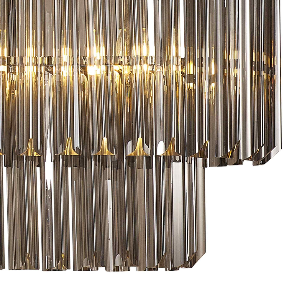 NL84559 Vienna 5 Light Rectangle Pendant Polished Nickel Smoked