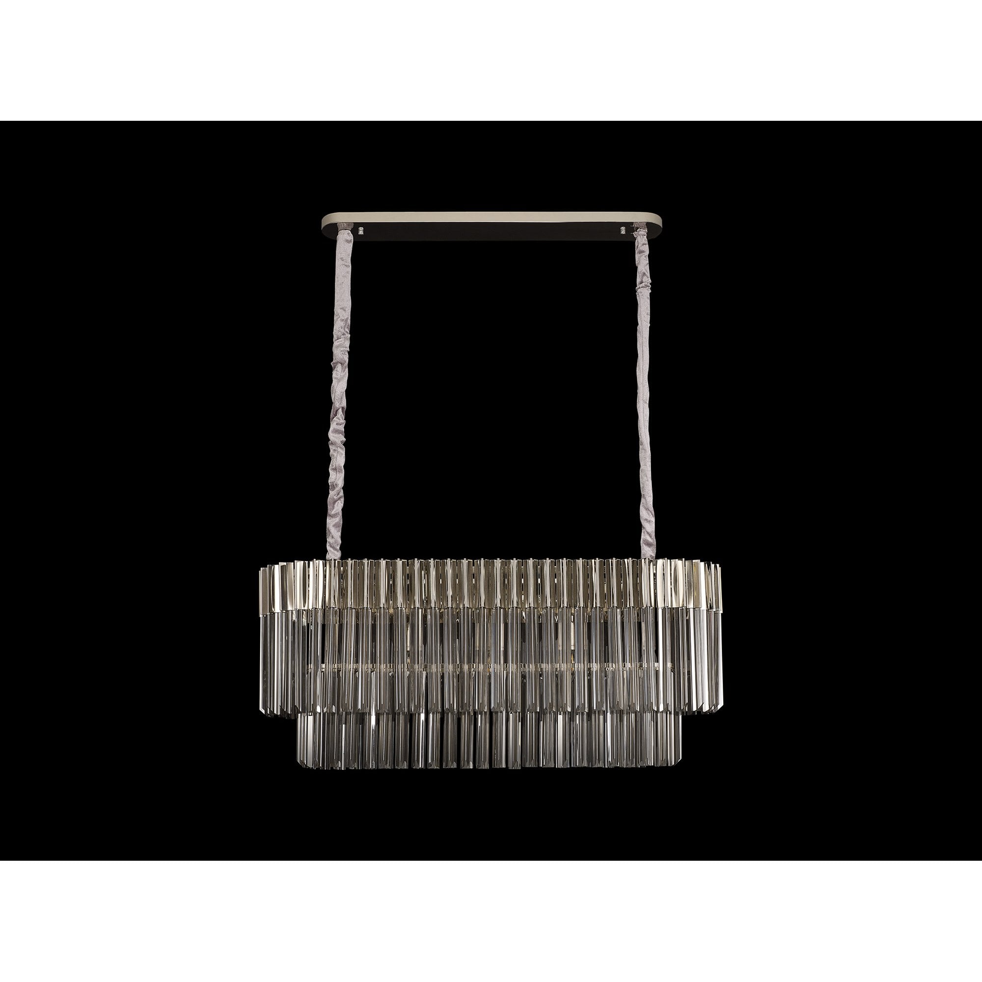 NL84559 Vienna 5 Light Rectangle Pendant Polished Nickel Smoked