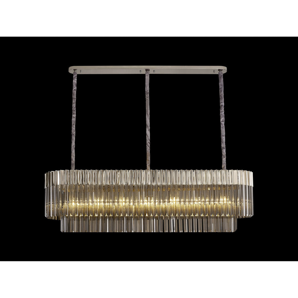 NL84569 Vienna 7 Light Rectangle Pendant Polished Nickel Smoked