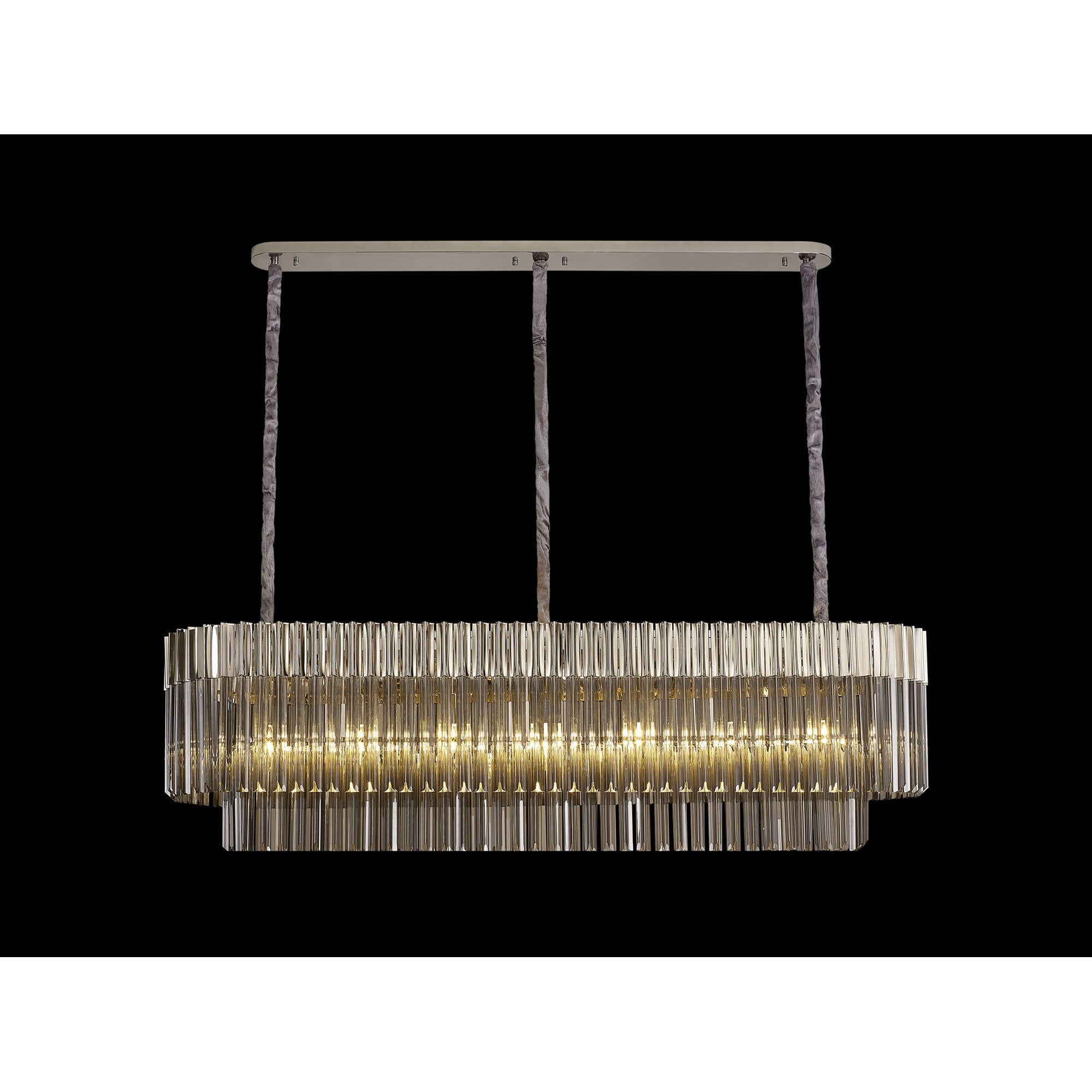 NL84569 Vienna 7 Light Rectangle Pendant Polished Nickel Smoked