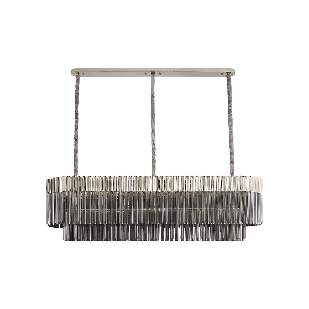 NL84569 Vienna 7 Light Rectangle Pendant Polished Nickel Smoked