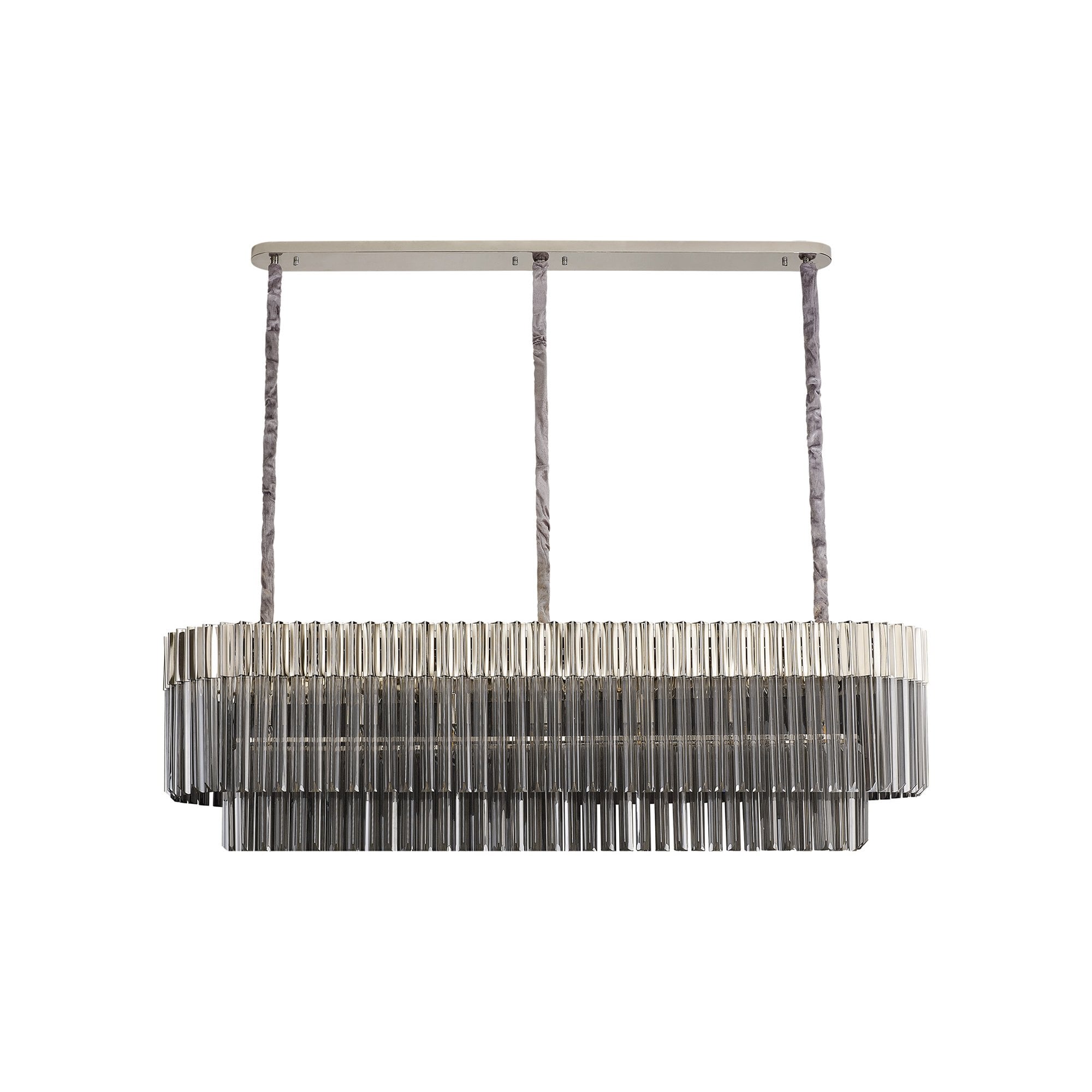 NL84569 Vienna 7 Light Rectangle Pendant Polished Nickel Smoked