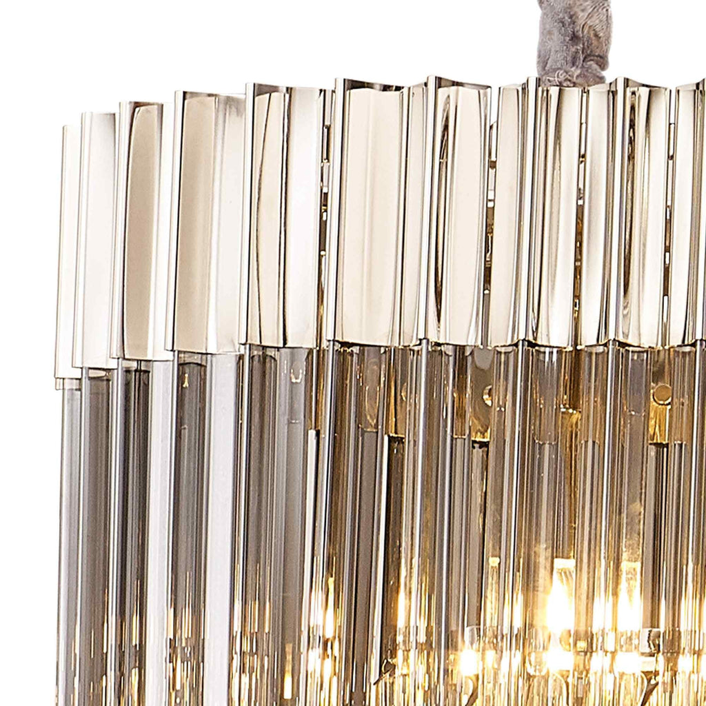 NL84569 Vienna 7 Light Rectangle Pendant Polished Nickel Smoked