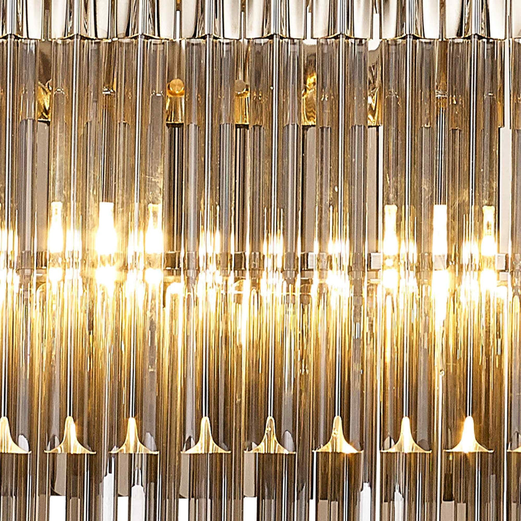 NL84569 Vienna 7 Light Rectangle Pendant Polished Nickel Smoked