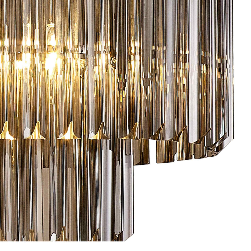 NL84569 Vienna 7 Light Rectangle Pendant Polished Nickel Smoked
