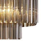 NL84569 Vienna 7 Light Rectangle Pendant Polished Nickel Smoked