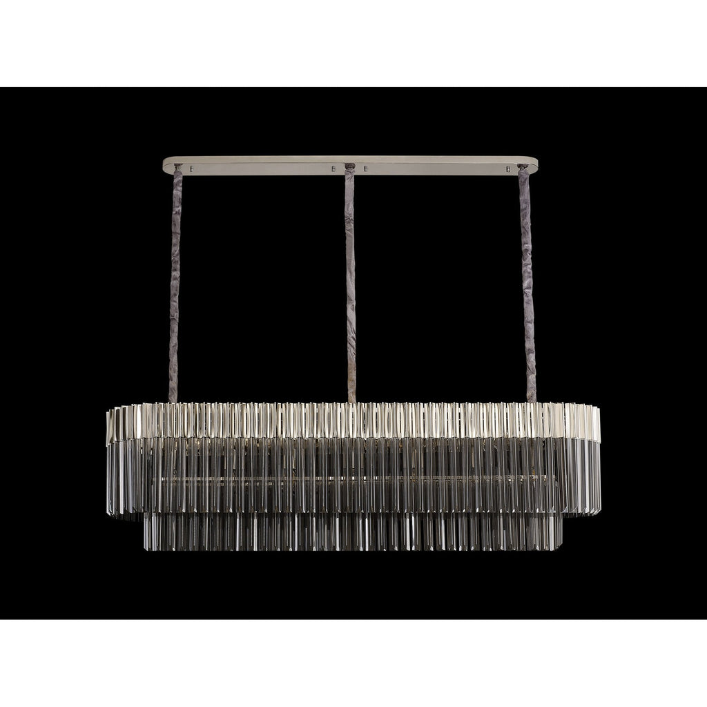NL84569 Vienna 7 Light Rectangle Pendant Polished Nickel Smoked