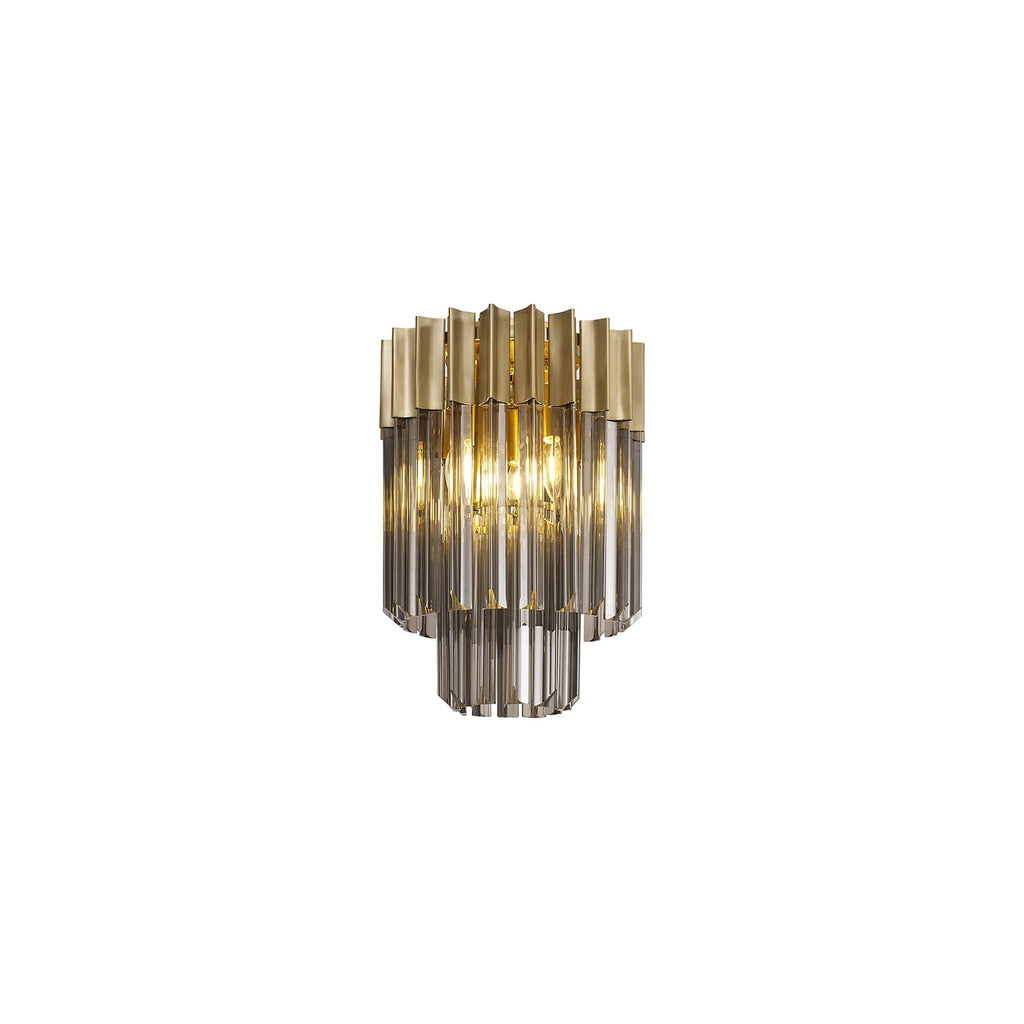 NL89329 Vienna 3 Light Ceiling Light Brass Smoked