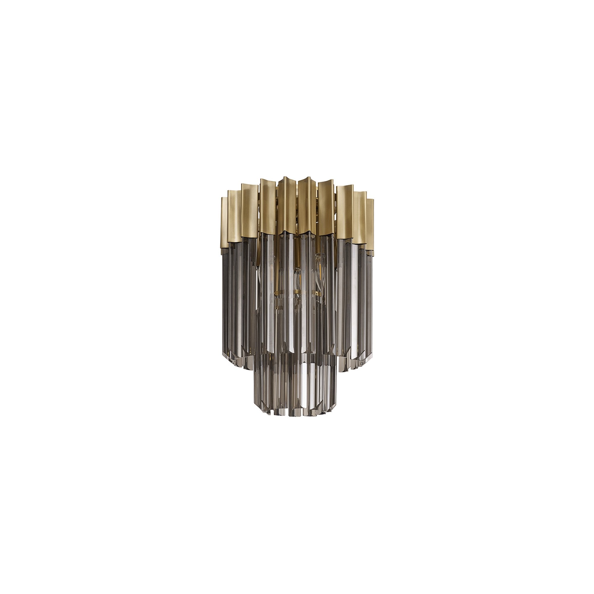 NL89329 Vienna 3 Light Ceiling Light Brass Smoked
