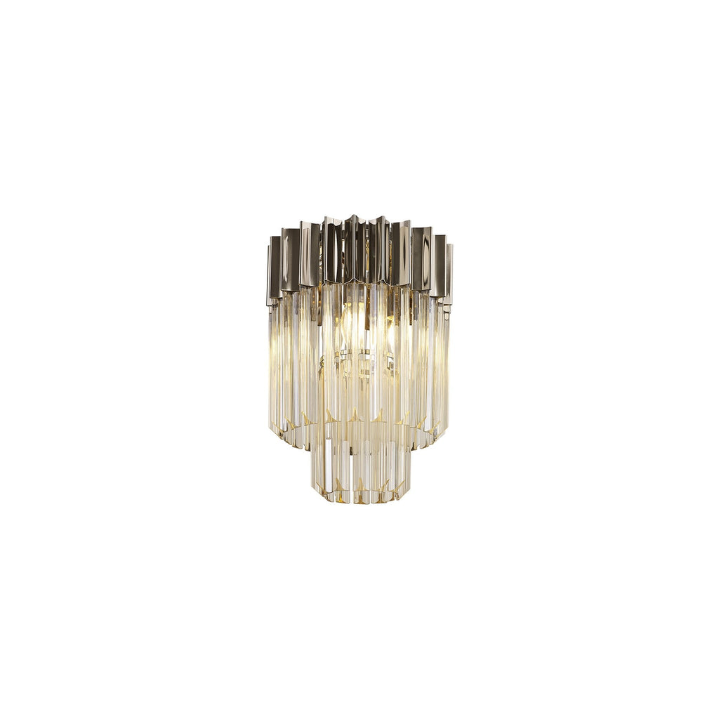 NL89349 Vienna 3 Light Ceiling Light Polished Nickel Cognac