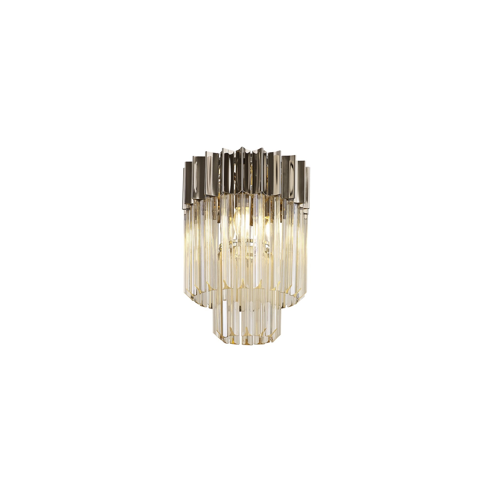 NL89349 Vienna 3 Light Ceiling Light Polished Nickel Cognac