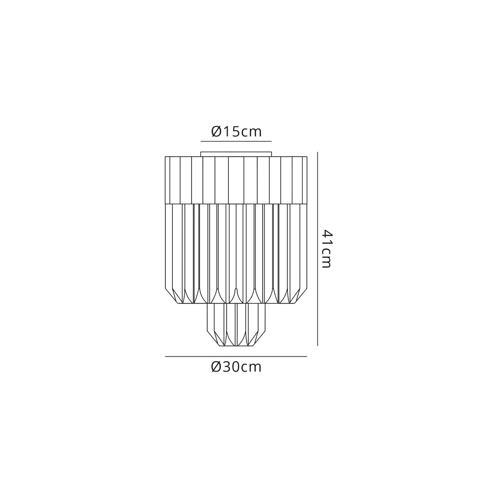 NL89349 Vienna 3 Light Ceiling Light Polished Nickel Cognac