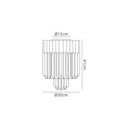 NL89349 Vienna 3 Light Ceiling Light Polished Nickel Cognac