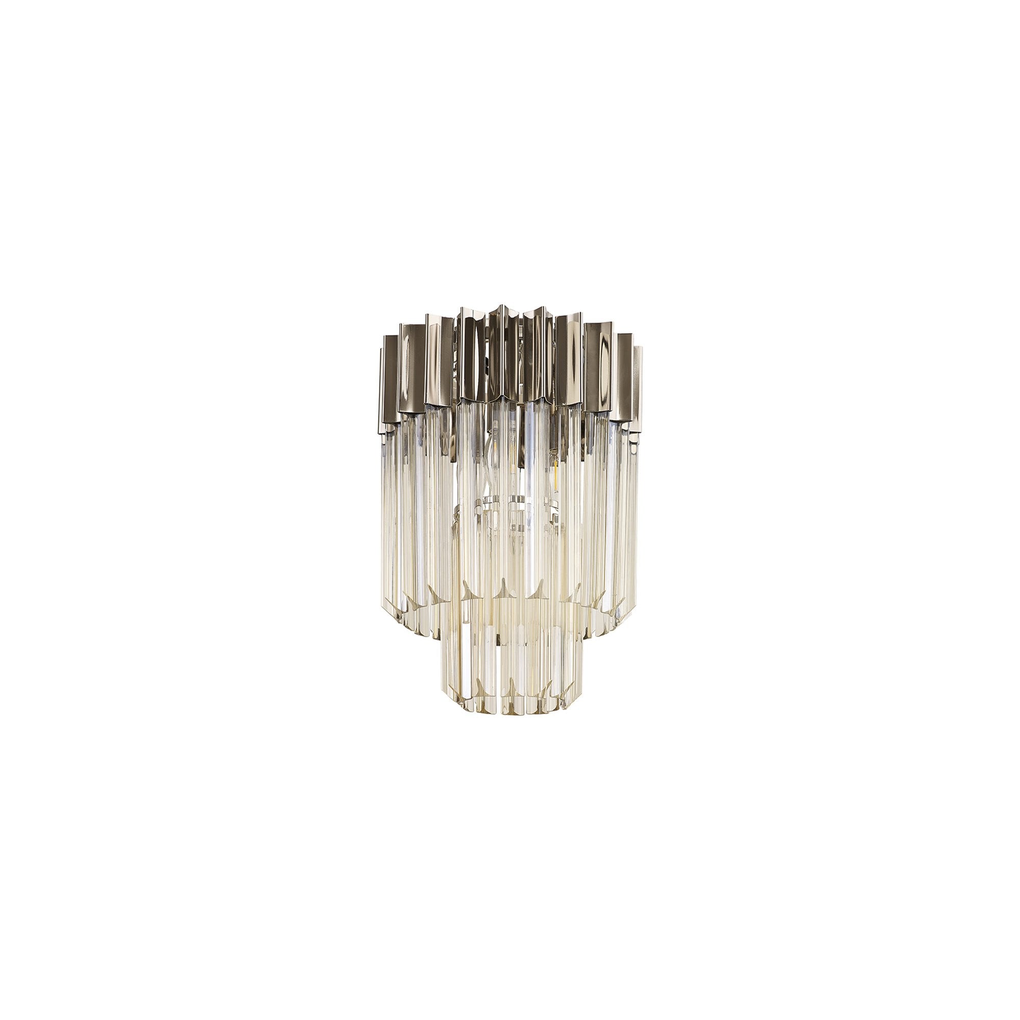 NL89349 Vienna 3 Light Ceiling Light Polished Nickel Cognac