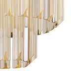 NL89349 Vienna 3 Light Ceiling Light Polished Nickel Cognac