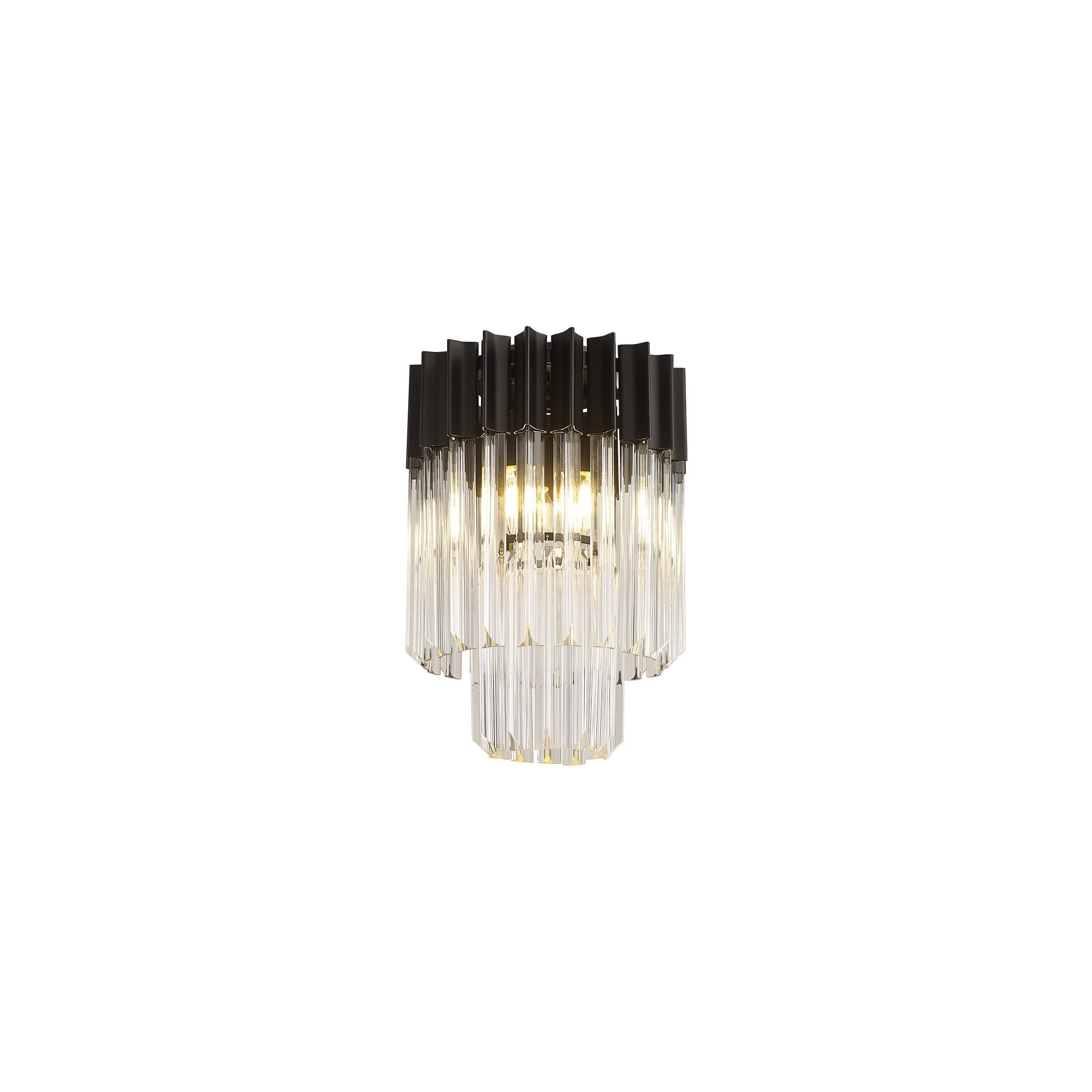 NL89359 Vienna 3 Light Ceiling Light Matt Black Clear