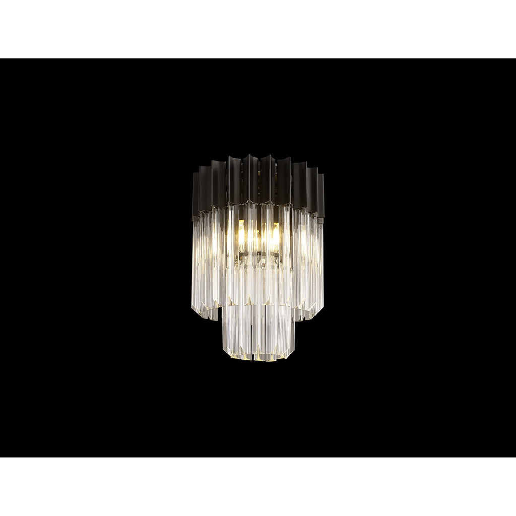NL89359 Vienna 3 Light Ceiling Light Matt Black Clear