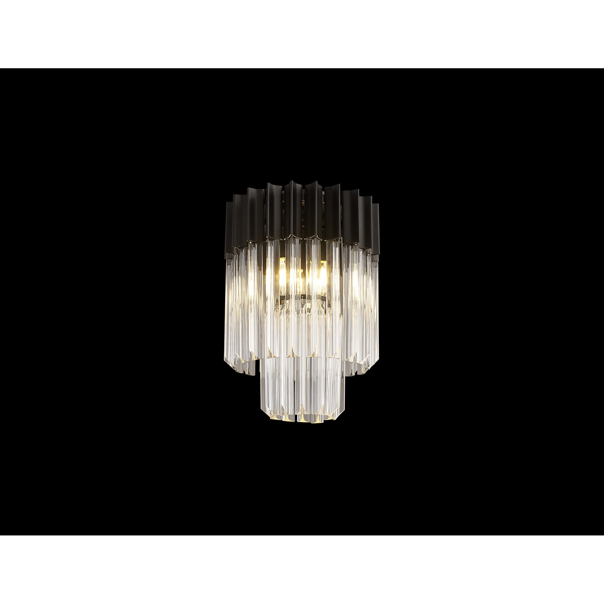 NL89359 Vienna 3 Light Ceiling Light Matt Black Clear