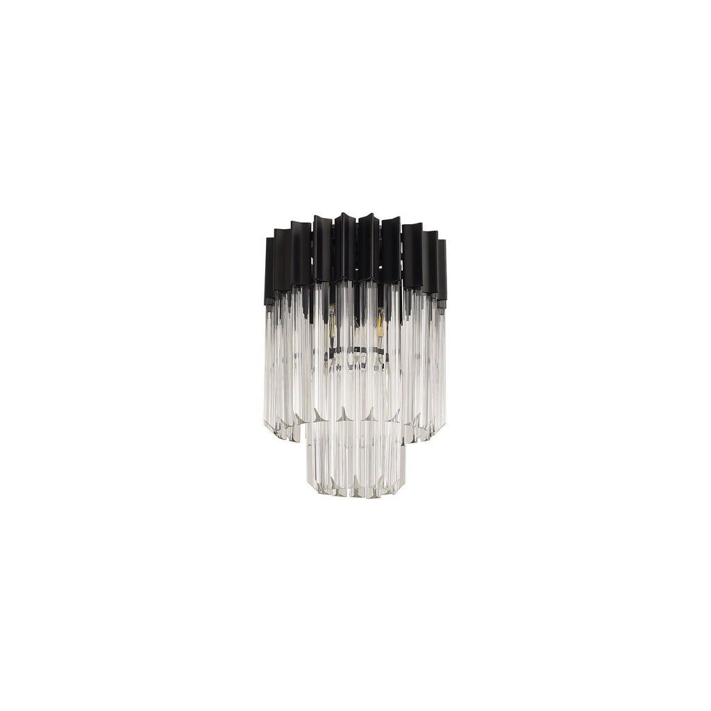 NL89359 Vienna 3 Light Ceiling Light Matt Black Clear