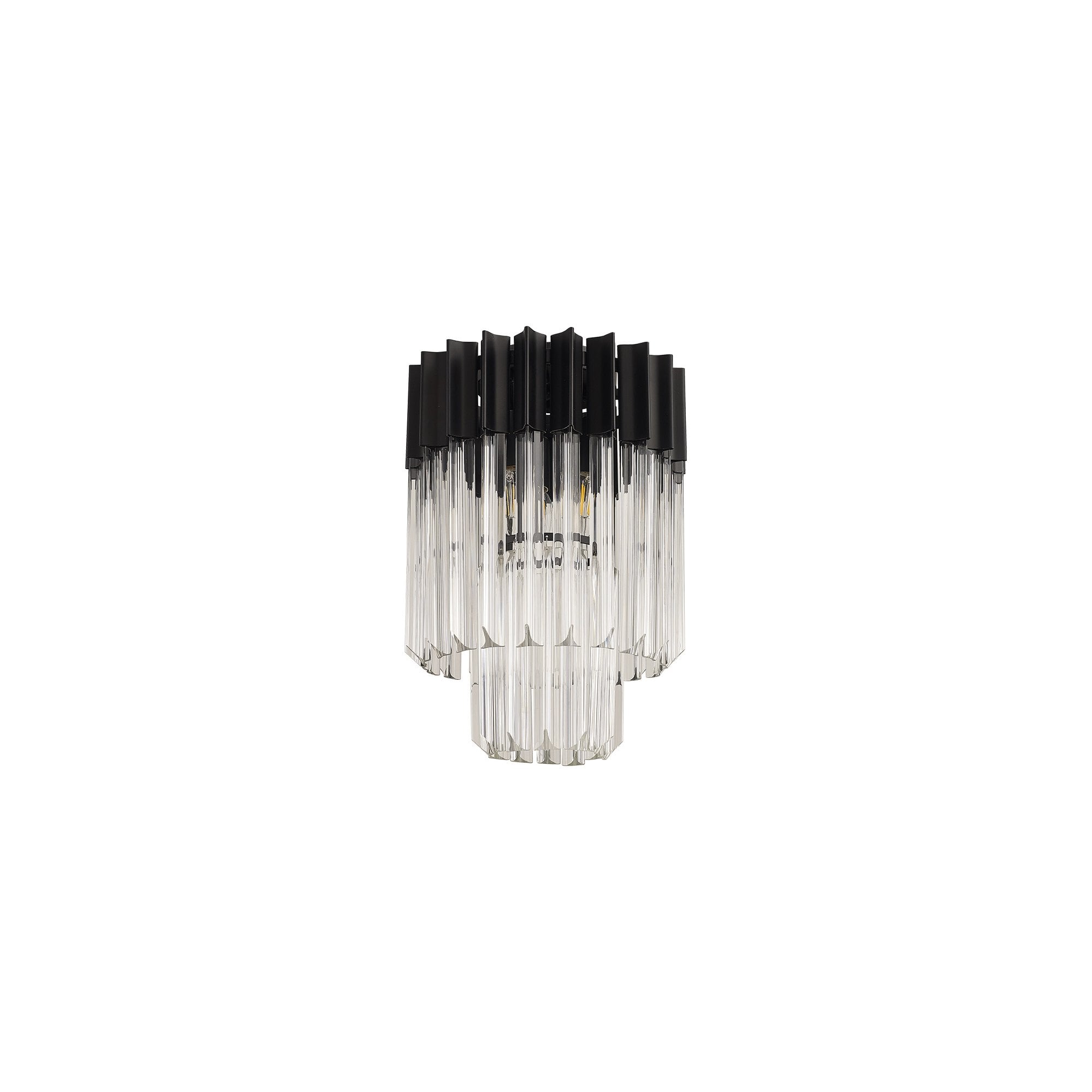NL89359 Vienna 3 Light Ceiling Light Matt Black Clear