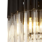 NL89359 Vienna 3 Light Ceiling Light Matt Black Clear