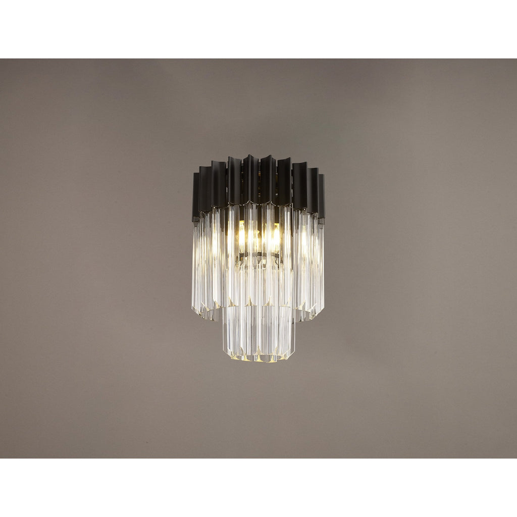 NL89359 Vienna 3 Light Ceiling Light Matt Black Clear