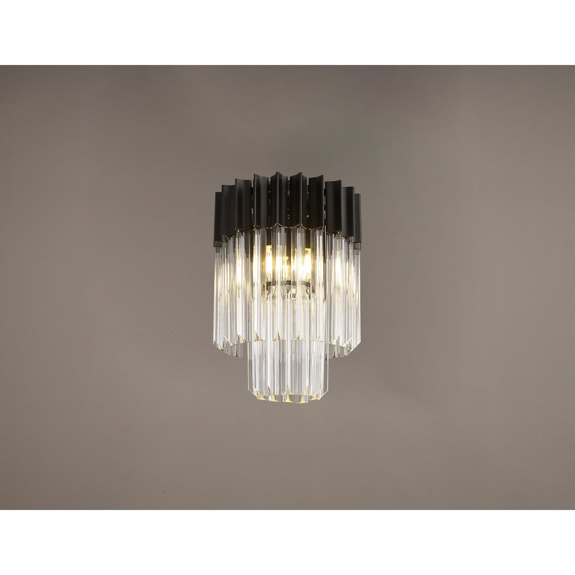 NL89359 Vienna 3 Light Ceiling Light Matt Black Clear