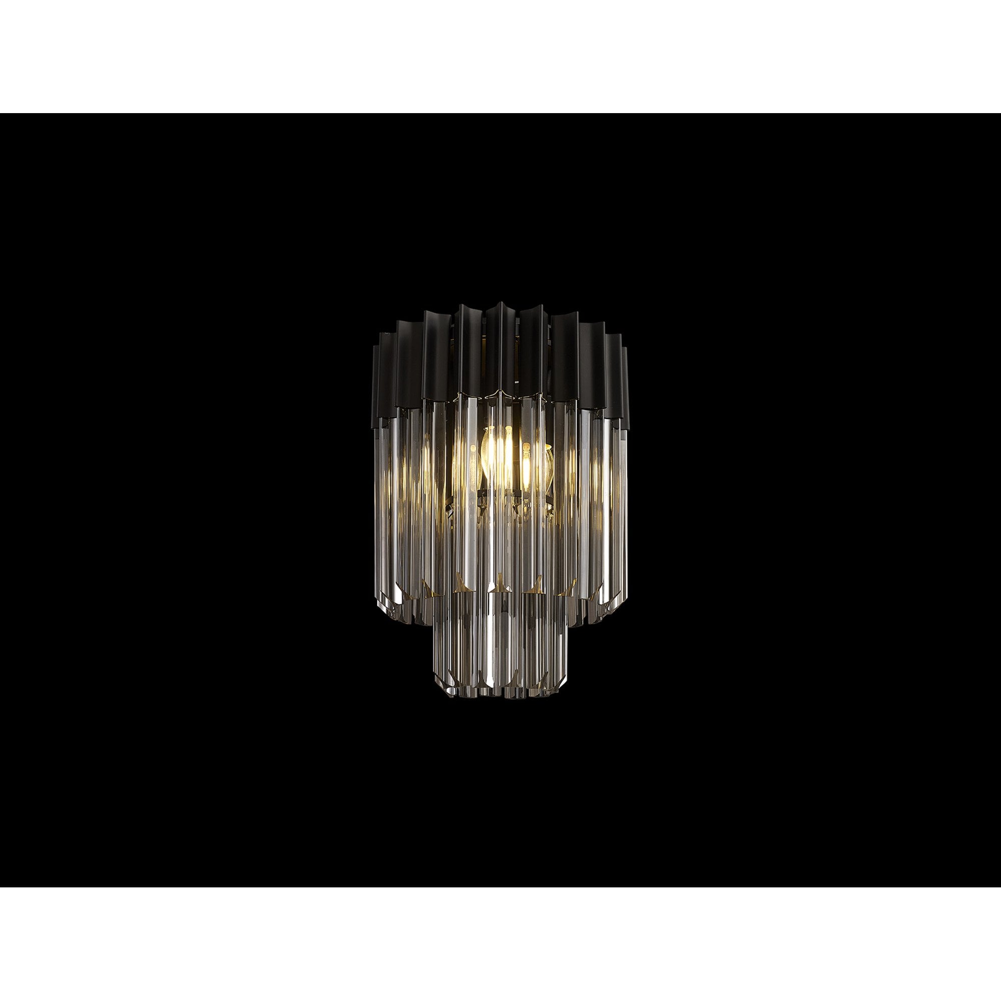 NL89369 Vienna 3 Light Ceiling Light Matt Black Smoked