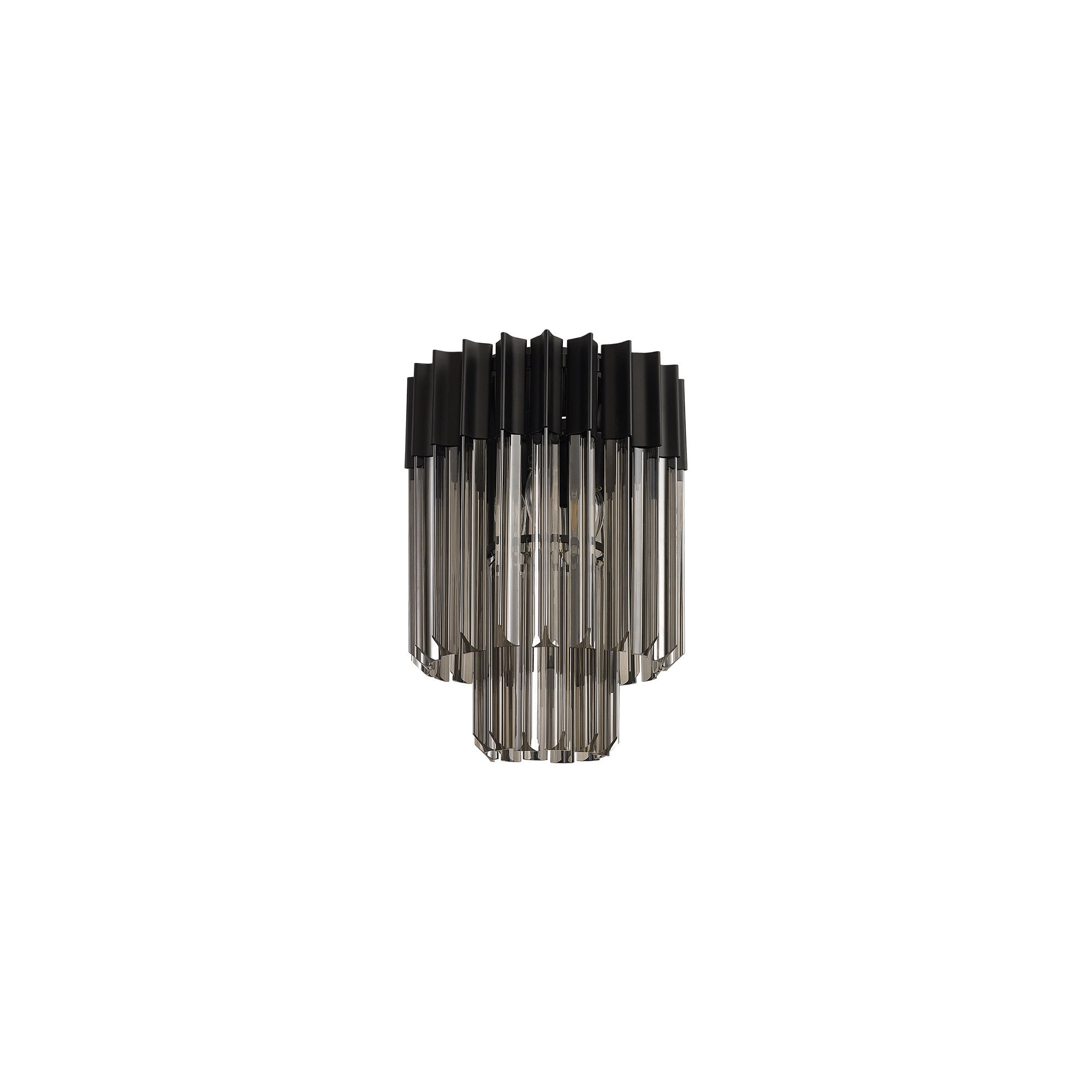 NL89369 Vienna 3 Light Ceiling Light Matt Black Smoked