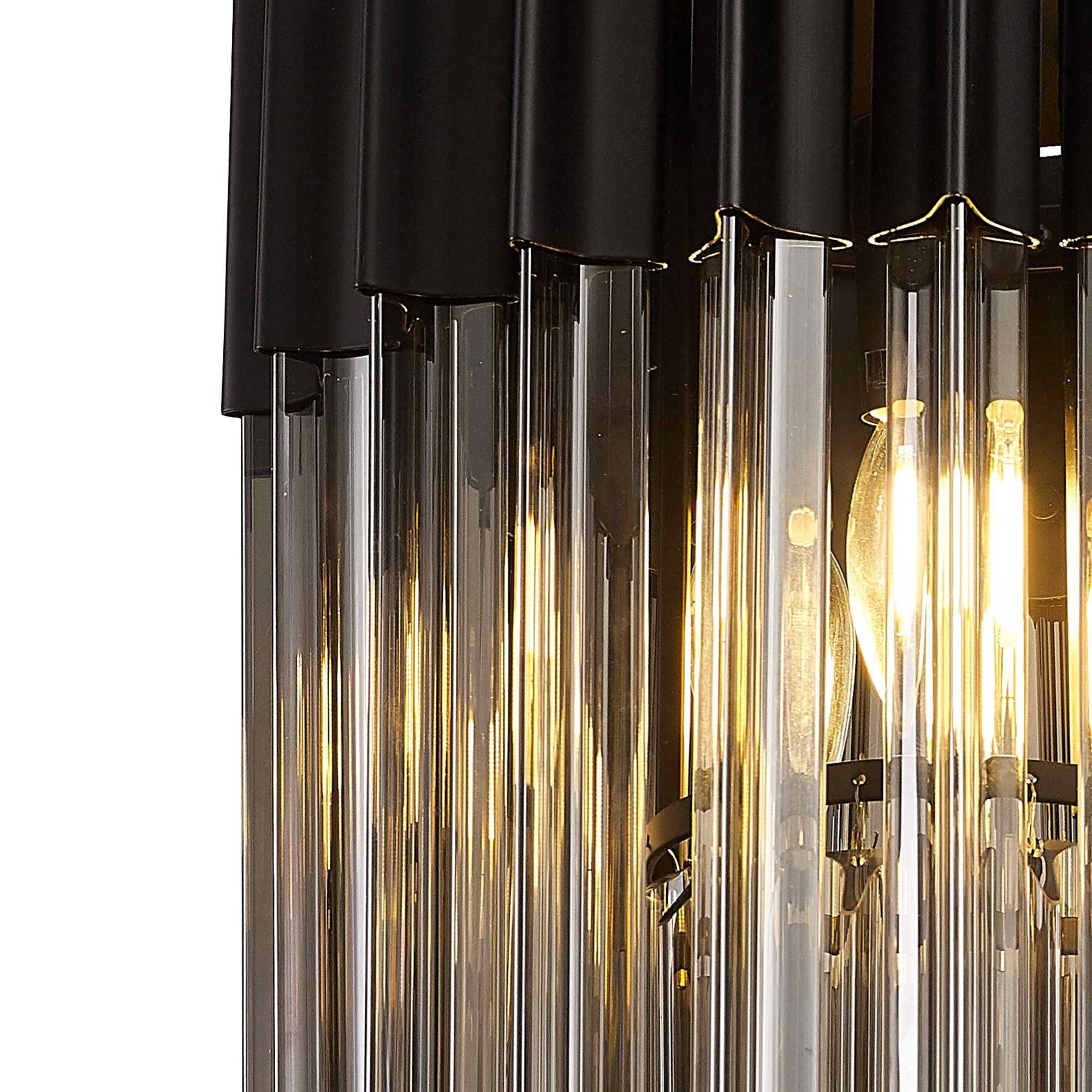 NL89369 Vienna 3 Light Ceiling Light Matt Black Smoked